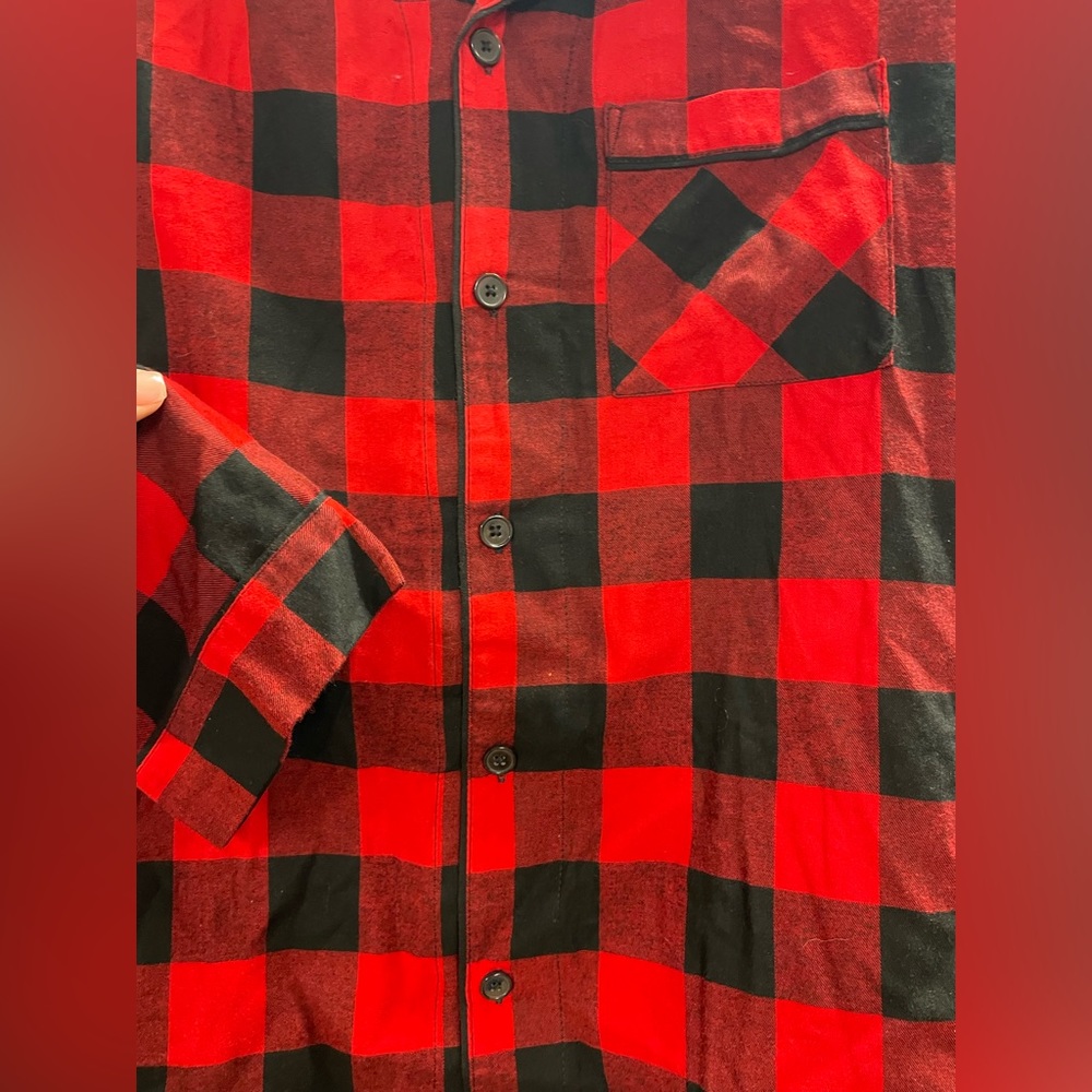 Button Flannel pajama top - Picture 6 of 8